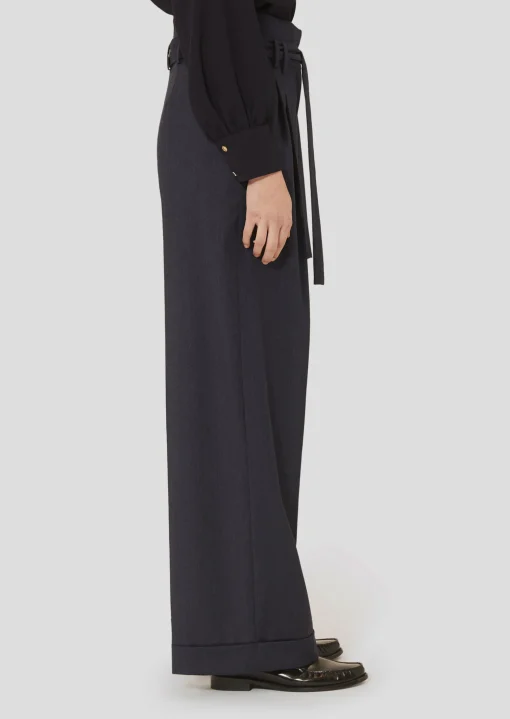 Pantalon Pia bleu nuit en flanelle