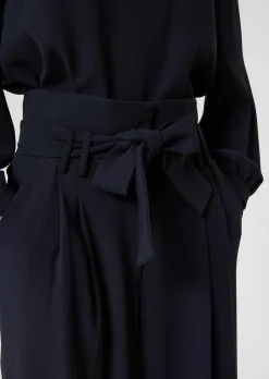 Pantalon Pia bleu nuit en crêpe