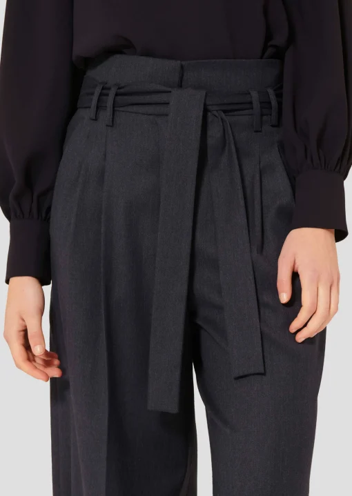 Pantalon Pia bleu nuit en flanelle