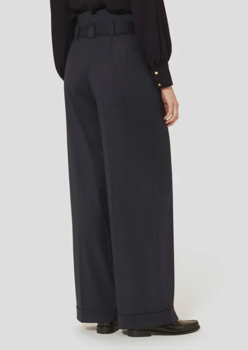 Pantalon Pia bleu nuit en flanelle