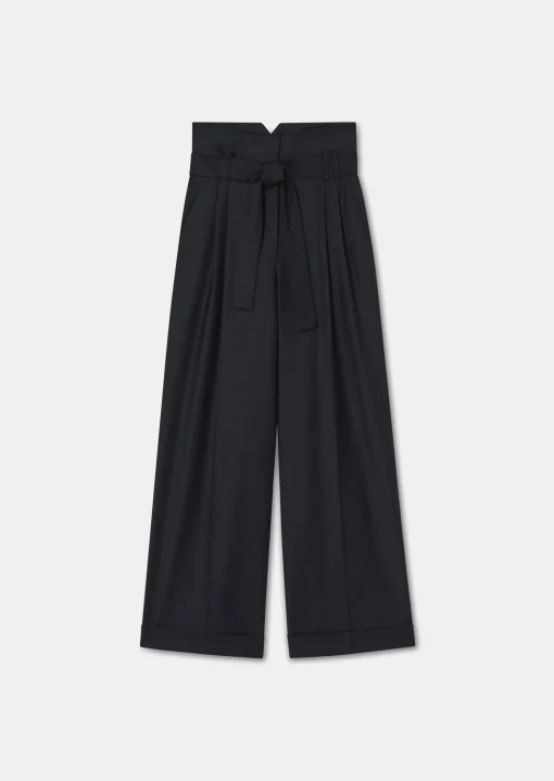 Pantalon Pia bleu nuit en flanelle