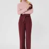 Pantalon Pia bordeaux en crêpe