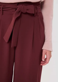 Pantalon Pia bordeaux en crêpe