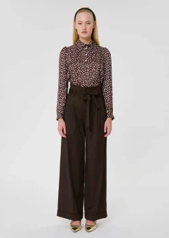 Pantalon Pia marron en flanelle