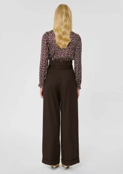 Pantalon Pia marron en flanelle