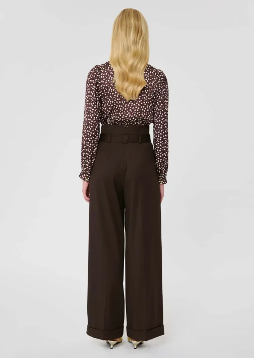 Pantalon Pia marron en flanelle