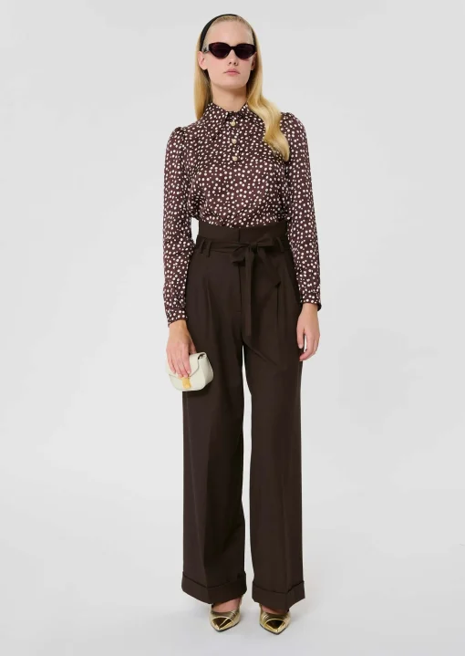 Pantalon Pia marron en flanelle