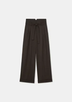Pantalon Pia marron en flanelle