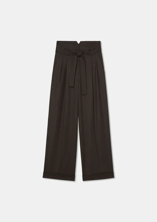 Pantalon Pia marron en flanelle