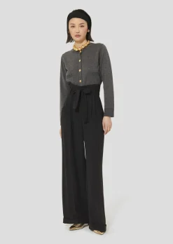 Pantalon Pia noir en crêpe