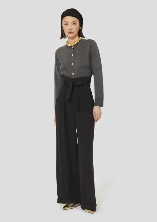 Pantalon Pia noir en crêpe