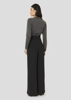 Pantalon Pia noir en crêpe