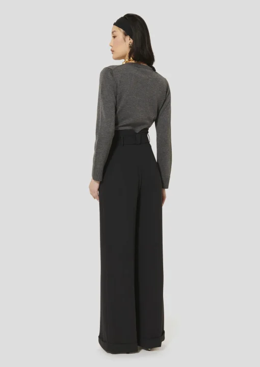 Pantalon Pia noir en crêpe