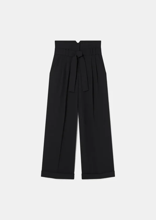 Pantalon Pia noir en crêpe