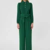 Pantalon Pia vert en crêpe