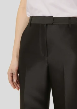Pantalon Pitt noir en satin duchesse