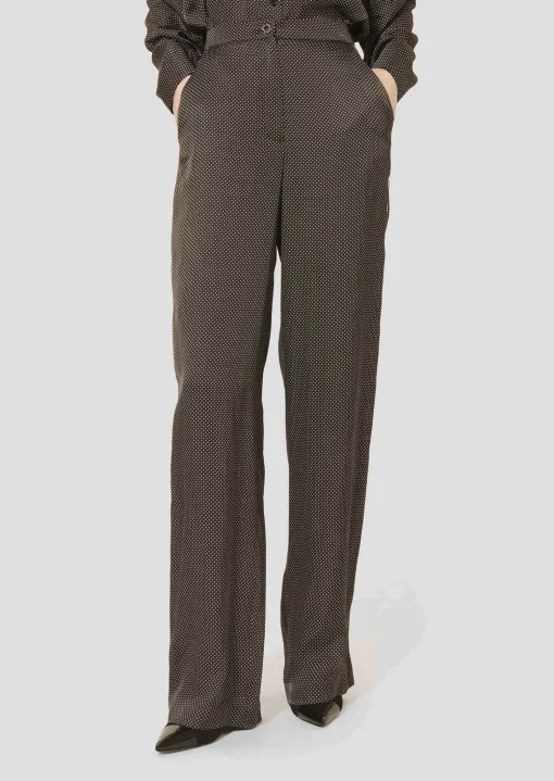 Pantalon Porticcio noir imprimé à pois