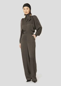 Pantalon Porticcio noir imprimé à pois