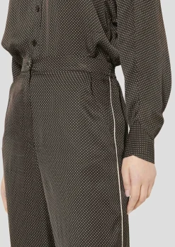 Pantalon Porticcio noir imprimé à pois