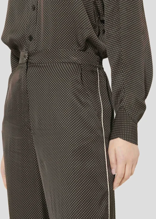 Pantalon Porticcio noir imprimé à pois