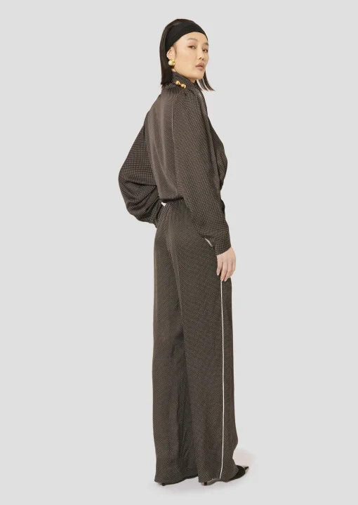 Pantalon Porticcio noir imprimé à pois