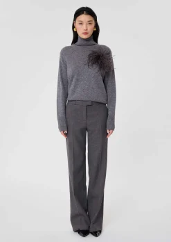 Pantalon Poupee gris en toile compacte