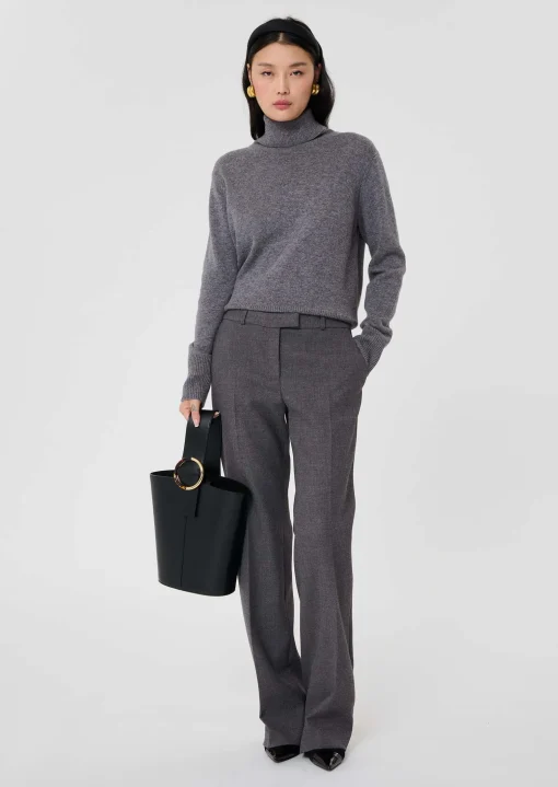 Pantalon Poupee gris en toile compacte