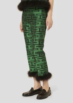 Pantalon Presley à motif graphique vert
