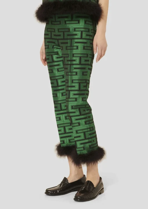 Pantalon Presley à motif graphique vert