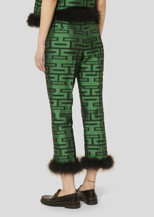 Pantalon Presley à motif graphique vert