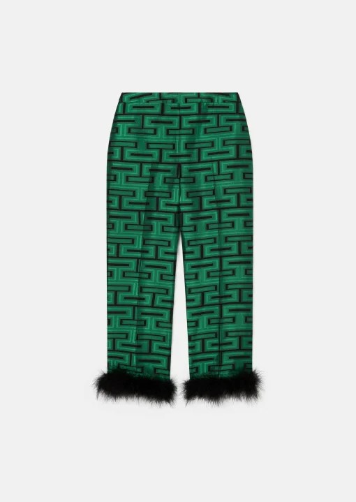 Pantalon Presley à motif graphique vert