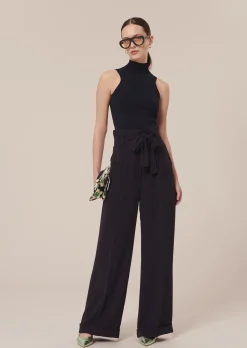 Pantalon Pyla bleu nuit en crêpe