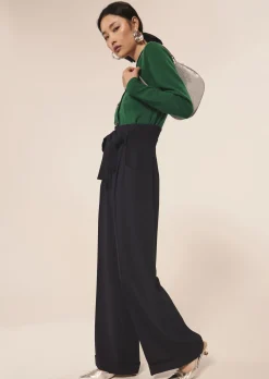 Pantalon Pyla bleu nuit en crêpe