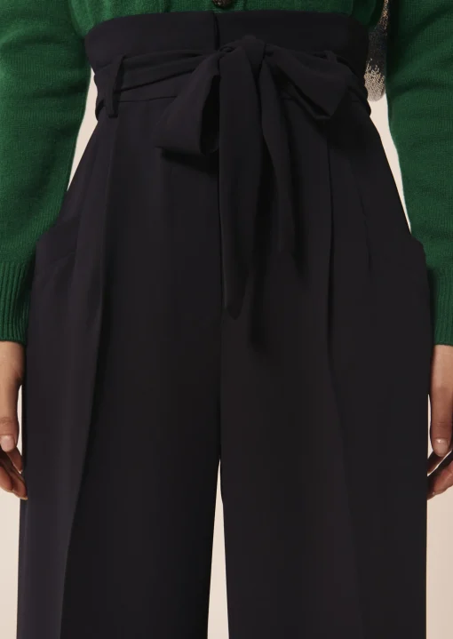 Pantalon Pyla bleu nuit en crêpe
