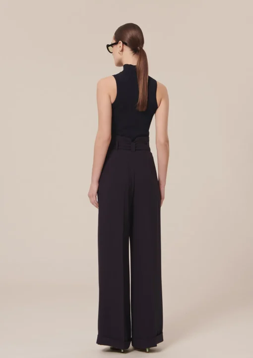 Pantalon Pyla bleu nuit en crêpe