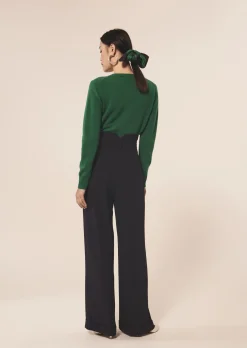 Pantalon Pyla bleu nuit en crêpe