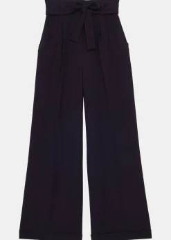 Pantalon Pyla bleu nuit en crêpe