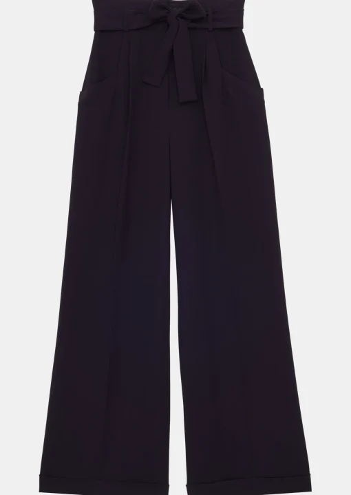Pantalon Pyla bleu nuit en crêpe