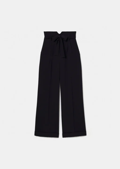 Pantalon Pyla bleu nuit en crêpe