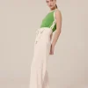 Pantalon Pyla écru en crêpe