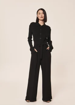 Pantalon Pyla noir en crêpe