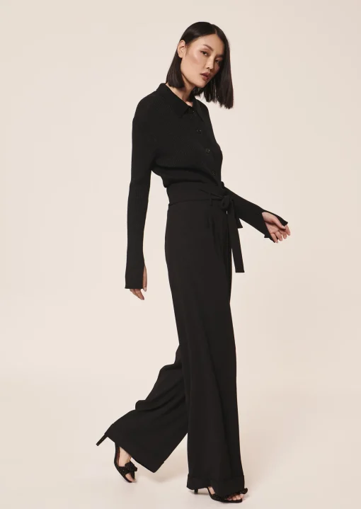 Pantalon Pyla noir en crêpe
