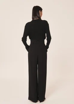 Pantalon Pyla noir en crêpe