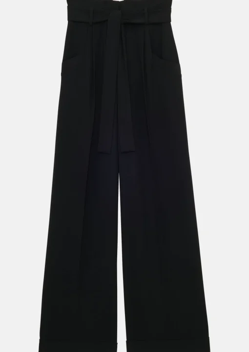 Pantalon Pyla noir en crêpe