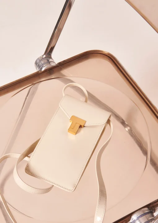 Pochette 8 Bis écrue en cuir
