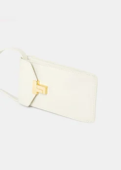 Pochette 8 Bis écrue en cuir