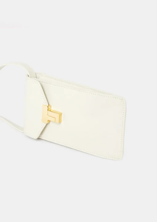Pochette 8 Bis écrue en cuir