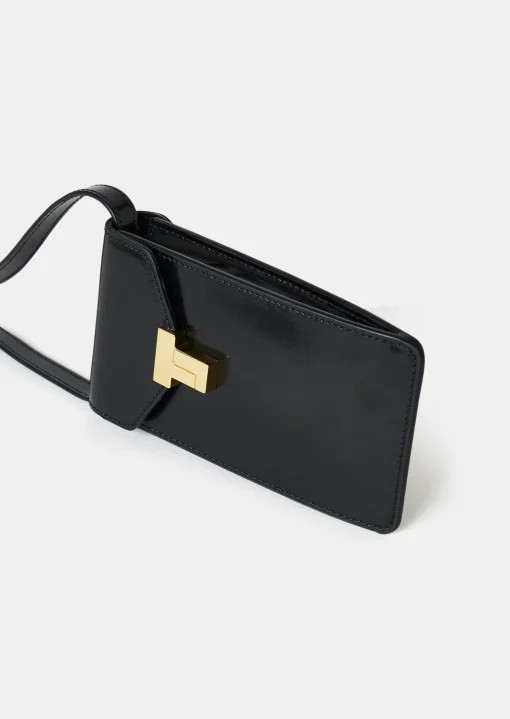 Pochette 8 Bis noire en cuir