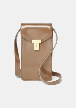 Pochette 8 Bis taupe en cuir