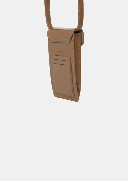 Pochette 8 Bis taupe en cuir